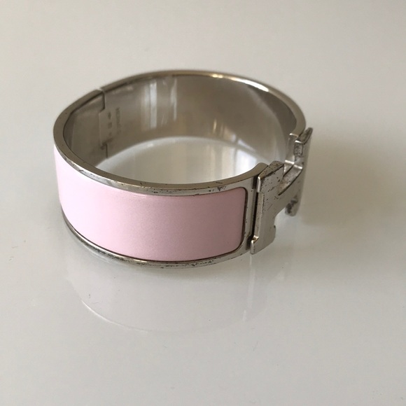 Hermès Clic Clac H Bracelet in Pink and Silver - Picture 2 of 6